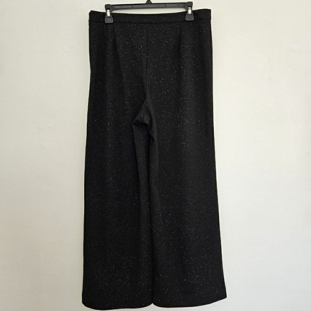 Talbots Black Glitter Sparkle Wide-Leg Pants 12 - Picture 9 of 10